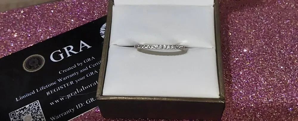 18K/Sterling Silver 1/2 Ct. Genuine Round Moissanite Half Eternity Band Ring #8